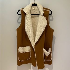 Brown and cream furry vest